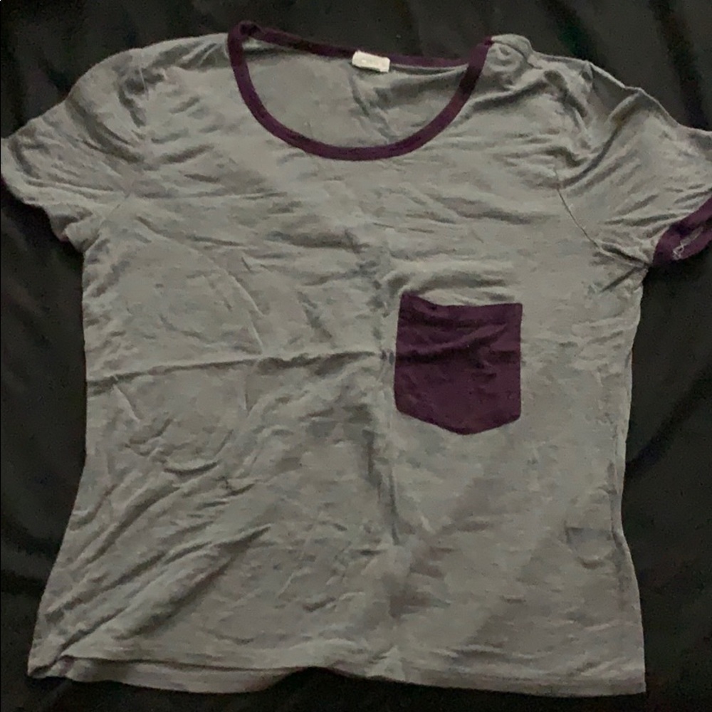 Grey and purple crop top